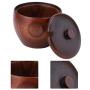 Wooden Seasoning Jar,Condiments Storage Container Practical Kitchen Tool with Lid and Spoon