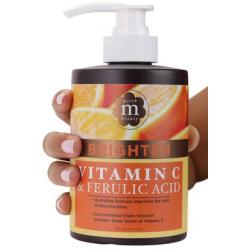 Mirth Beauty Vitamin C Cream for Face and Body. Intensive moisturizer with Coconut Oil, and Aloe Vera for age spots, skin discoloration, and dry skin. Large 15 Fl oz jar with pump.