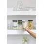 Brabantia Stapelbare Glasbehälter, + Graue Deckel, für Lagerung, Zubehör, 1,9l, 298240