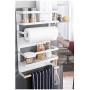 Kitchen Rack - Magnetic Fridge Organizer - 18.1x11.8x4.4 INCH - Paper Towel Holder, Rustproof Spice Jars Rack, Plastic Wrap holder, Refrigerator Shelf Storage Including 5 Removable Hook- 201 (White)