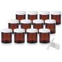 Amber Thick Glass Straight Sided Jar with White Metal Airtight Lid - 4 oz / 120 ml (12 pack) + Spatulas