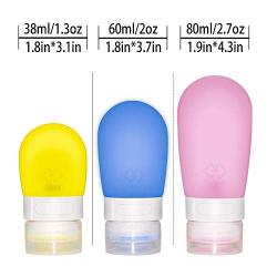 CNYMANY 5 pcs Travel Squeeze Bottles Containers Leak-proof Silicone Cream Jars with Case Lotion with Toiletry Case