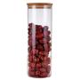 Dicht verschließbare Küchen-Lebensmitteldose Set, 2er-Pack, transparente Borosilikatglasdose mit Bambus-Holzlid (2000ml, Pack von 2)