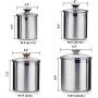 Sinardo 02553 4-Piece Canister Set Stainless Steel