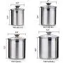Sinardo 02553 4-Piece Canister Set Stainless Steel Sinardo 02553 4-Piece Canister Set Stainless Steel