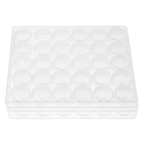 Bouteilles Transparentes en Plastique, 30pcs, Petites Boîtes Rondes Translucides pour Stockage de Perles et Bijoux. Bouteilles Transparentes en Plastique, 30pcs, Petites Boîtes Rondes Translucides pour Stockage de Perles et Bijoux.