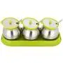 LQQGXLCondiment bottle, jar condiment storage box Spice jar stainless steel sauce jar storage container set flavoring spice jar sugar bowl sugar bowl LQQGXLCondiment bottle, jar condiment storage box Spice jar stainless steel sauce jar storage container set flavoring spice jar sugar bowl sugar bowl