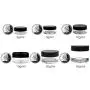 (25 Pcs) Beauticom 3G/3ML Round Clear Jars with Black Lids for Lotion, Creams, Toners, Lip Balms, Makeup Samples - BPA Free