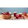 Le Parfait Jam Jar - 385ml Faceted French Glass Jelly Jar w/Twist Lid, Berry, 13oz (Pack of 6)
