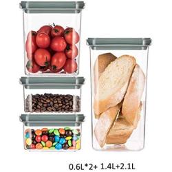 Plastic Sealed Jars, Moisture-Proof Kitchen Food Containers, Storage Coffee Beans/Pasta/Cereal/Oatmeal