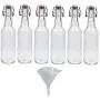 Viva Haushaltswaren 6 Glass Bottles 500 ml with Swing Tops for Self-Filling incl. A White Filling Funnel Diameter 9.5 cm Viva Haushaltswaren 6 Glass Bottles 500 ml with Swing Tops for Self-Filling incl. A White Filling Funnel Diameter 9.5 cm