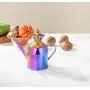 Edelstahldopf für Olivenöl mit Tropffreiem Ausgießer, Moderner Drizzler Behälter für Küche, Farbiges Öl-Glas mit Farbverlauf, Essigflasche, Cruet, Aufbewahrungsbehälter, 0,5 Liter / 500 ml