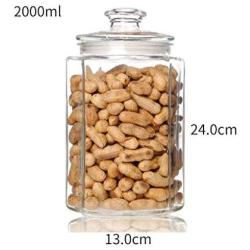 XSWZAQ Multigrain storage tank sealing tea food dried fruit storage tank kitchen household food storage tank glass bottle (Size : 2000ml)