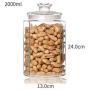 XSWZAQ Multigrain storage tank sealing tea food dried fruit storage tank kitchen household food storage tank glass bottle (Size : 2000ml)