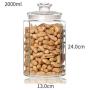 XSWZAQ Multigrain storage tank sealing tea food dried fruit storage tank kitchen household food storage tank glass bottle (Size : 2000ml)