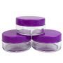 (Quantity: 20 Pieces) Beauticom 10G/10ML Round Clear Jars with Purple Lids for Small Jewelry, Holding/Mixing Paints, Art Accessories and Other Craft Supplies - BPA Free