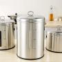 ZXvbyuff Food Storage Jars Canisters Rice storage bucket stainless steel with lid storage box household sealed rice cylinder dry goods flour bucket moisture-proof insect-proof rice box