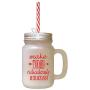 Red Make Today Ridiculously Amazing Frosted Glass Mason Jar With Straw