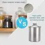 Edelstah-Dose Luftdicht für Küche, Kaffee, Kekse, Milchpulver – mit Klarsichtdeckel (45 oz)