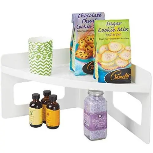 Organisateur de placards Kitchen mDesign – Plateau Tournant 2 Étages, Forme de Tarte, 1/4 de Tranche – Pour Conserver les Soupes, Pâtes, Thé, Café, Épices, Pots, Bouteilles, Boîtes – Blanc Organisateur de placards Kitchen mDesign – Plateau Tournant 2 Étages, Forme de Tarte, 1/4 de Tranche – Pour Conserver les Soupes, Pâtes, Thé, Café, Épices, Pots, Bouteilles, Boîtes – Blanc