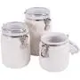 DII 3-Piece Modern Honeycomb Half Matte Glaze Ceramic Kitchen Canister Jar With With Airtight Clamp Lid For Food Storage, Serve Coffee, Sugar, Tea, Spices and More and More, Cream DII 3-Piece Modern Honeycomb Half Matte Glaze Ceramic Kitchen Canister Jar With With Airtight Clamp Lid For Food Storage, Serve Coffee, Sugar, Tea, Spices and More and More, Cream