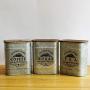 Iron Box Wooden Cover Tea Coffee Sugar Storage Jars Candy Sundries Storage Can,14X9X16.5Cm,Sugar