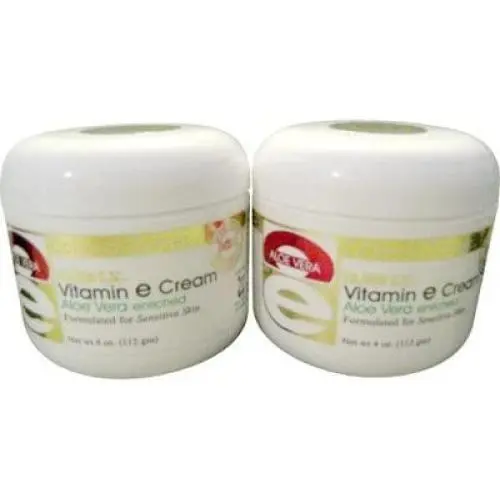 Vitamin E & Aloe Cream 10000 IU - 4 Oz Jar Pack of 2 - Total 8 Oz Vitamin E & Aloe Cream 10000 IU - 4 Oz Jar Pack of 2 - Total 8 Oz