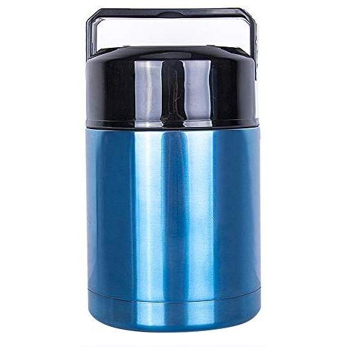 Meich Large Thermos Vacuum Insulated Food Jar for Cooking 35 oz, 100% Stainless Steel Interior Leak Proof Soup Jar & Food Storage Container, BM02 Blue