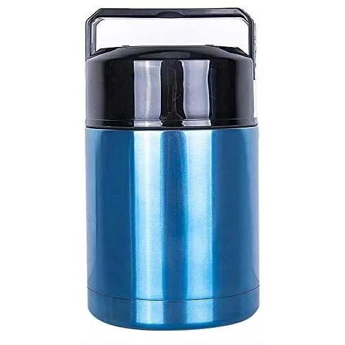 Meich Large Thermos Vacuum Insulated Food Jar for Cooking 35 oz, 100% Stainless Steel Interior Leak Proof Soup Jar & Food Storage Container, BM02 Blue