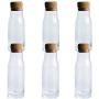 6Pcs Sealed Clear Glass Storage Bottle, Hammer Pattern Jars with Cork, Multifunction Food Containers, for Tea, Spice, Coffee Beans, Household, 2 Sizes.