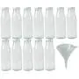 Viva Haushaltswaren 12??Empty Wide-Necked Glass Bottles 500??ml/Milk/Juice Bottles with White Screw Lids A Filling Funnel Diameter 12??cm by Viva Haushaltswaren Viva Haushaltswaren 12??Empty Wide-Necked Glass Bottles 500??ml/Milk/Juice Bottles with White Screw Lids A Filling Funnel Diameter 12??cm by Viva Haushaltswaren