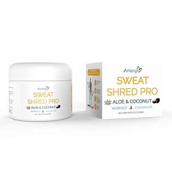 Sweat Shred Pro Aloe & Coconut Workout Enhancer Cellulite Cream - Slimming Cream - Hot Gel - Sweat Cream - Sweat Gel - Jar (6.5 oz) - Ariany Health