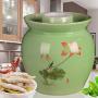 Food Jars & Crocks Kimchi jar,double cover ceramic jar,pickled sauerkraut kimchi pickled egg jar,home pickled pepper jar,salted duck egg jar (Color : Green, Size : 20.520.526.6cm)