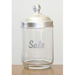 Italo Ottinetti Glass Jar Dull Aluminium Lid 1 Litre Sale, Metallic, one Size