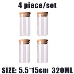 Glass Jars Sealed Cans With Cover Kitchen Food Storage Bottles Spice Jars Candy Storage Banks Tea Box Kitchen Storage Can,Z3 4Pieces