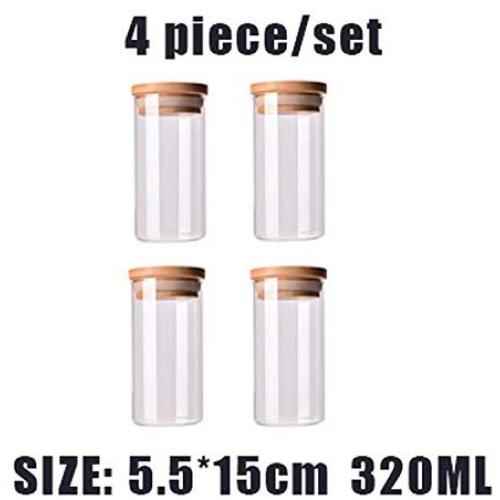 Glass Jars Sealed Cans With Cover Kitchen Food Storage Bottles Spice Jars Candy Storage Banks Tea Box Kitchen Storage Can,Z3 4Pieces