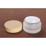 3PCS 30g/30ml Wood Cap Jars Refillable Frosted Glass Cosmetic Bottle Containers Jars Pot Vials Portable Leakproof Travel Case With Inner Liners For Face/Body Cream Salve Cream Serum Make up Sample