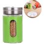 DUDDP Storage Spice lar set Kitchen Seasoning Jar, Rotating Hole Glass Seasoning Bottle, Spice Jars Reusable, Sealed Moisture Proof (Color : Green)