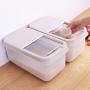 BESTONZON Household Sealed Insect-proof Rice Bucket Storage Box Plastic Moisture-proof Rice Cylinder 10kg Kitchen Thick Flour Bucket, 8kg capacity