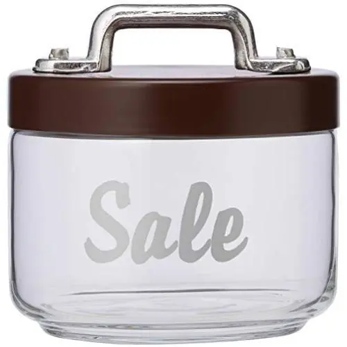 Italo Ottinetti Glass Storage Jars with Hermetic Lid Brown 0.5 Litre Sa, one Size