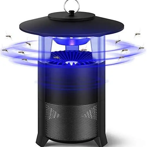FlashVIN Fliegenfalle für Innenräume, Insektenfalle für Fliegen, Obstfliegenfalle für Außen mit Klebefallen für Mücken, wasserdicht für Terrasse, keine Blitzgefehle, Schwarz