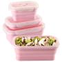 Kitchen Food Storage Jar Airtight Food Storage Silicone Collapsible Food Storage Containers Foldable Food Preservation Box Set of 3 Resuable Container Set