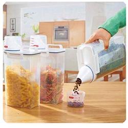 ManxiVoo 2L Plastic Cereal Dispenser Storage Box Kitchen Food Grain Rice Storage Organizer Kitchen Containers (Clear)