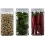 Silicook Klare Kunststoffbehälter Set, 3er-Set (30oz), Quadratisch, Transparent, Küchen- und Haushalt-Organisationsbehälter für Trockenwaren, Gewürze, Gemüse, Zutaten usw.