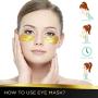 Adofect 30 Pairs Gold Eye Mask Power Crystal Gel Collagen Masks, Great For Anti Aging, Dark Circles & Puffiness