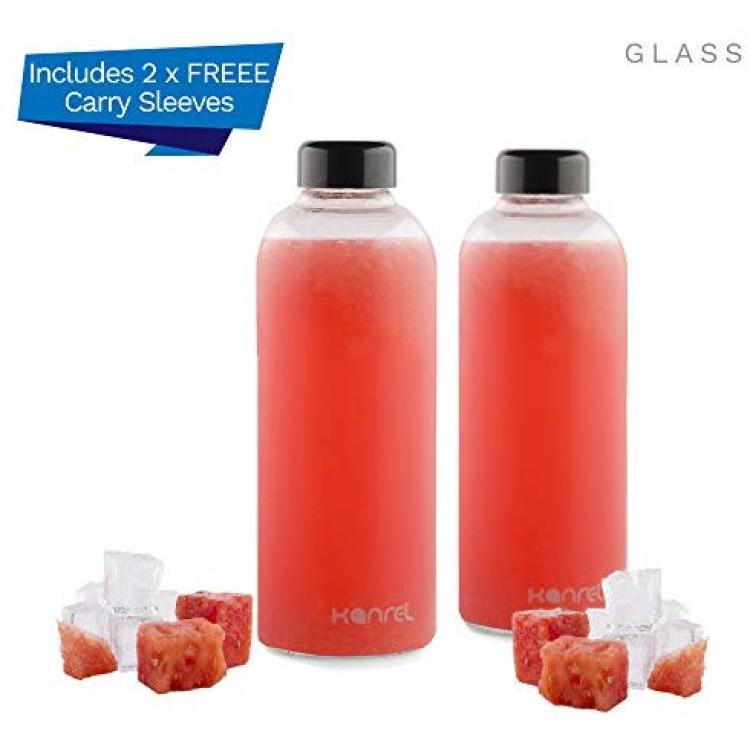 Kanrel Glass Juice Bottles 32oz with Caps