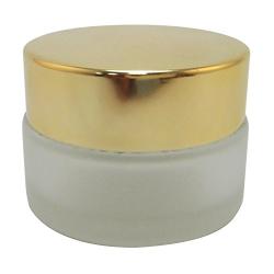 Frost Glass Makeup Cream Jar 20 ml (Shiny Gold Lid) (Pack of 6)