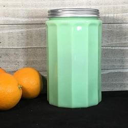 Jade Glass Country GRITS Canister/Container - Vintage Style Kitchen - Jadeite Jadite - Large Capacity