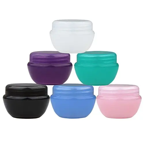 Beauticom 10G/10ML Frostbehälter Glaskaraffen mit Innenliner für Peelölen, Öle, Salben, Cremes, Lotionen, Kosmetik, Nagelinimenter – BPA-frei (6 Stück, Mixfarben)