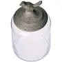 Better & Best 2122042 ? Glass Jar Round, Under, Smooth, with White Lid with Birdie Better & Best 2122042 ? Glass Jar Round, Under, Smooth, with White Lid with Birdie